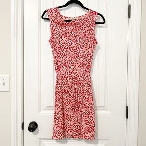 Ann Taylor LOFT Red and Off-White Dress Size Small